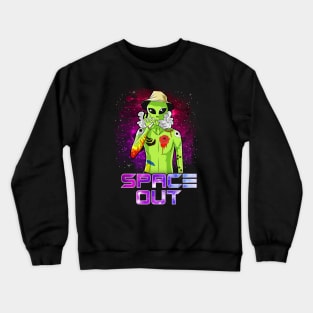 Space Out Hipster Alien Smoking & Spacing Out Hipster UFO Crewneck Sweatshirt